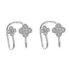 Versão coreana de brincos de pressão com diamantes de dupla cintilação brincos de temperamento feminino brincos de metal floral fashion brincos à vista