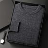 Suéter de Cachemira Grueso de 7 Agujas para Otoño e Invierno 2024, de una Sola Línea, Listo para Usar, para Hombre, Cuello Redondo, Suéter Básico de Punto, Camisa Base