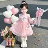 Elegante vestido de malla de manga larga para niñas pequeñas, perfecto para primavera y otoño, nuevo vestido de princesa Elsa 2026, colección de otoño