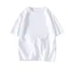 Versión Europea y Americana Transfronteriza Color Sólido Liso Personalizado Peso Pesado Hombres Holgado Cuello Redondo Manga Corta Estilo Japonés Simple Manga de Tres Cuartos Estilo Delgado