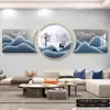 Colgante de Pared de Fondo para Sofá Pintor y Significado de Riqueza Tríptico Moderno de Lujo Ligero Pintura Decorativa Atmosférica de Gama Alta para Sala de Estar