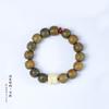 Pulseira de sândalo verde pulseira de madeira estilo Mori estilo retrô moda nacional pulseira Xingshi ágata Hongyun círculo único casal com contas