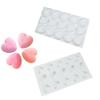 Molde para pastel de amor de 15 piezas molde de silicona blanca para mousse de chocolate San Valentín corazón 3D para hornear