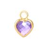 12 cores Birthstone Single Hanging 6mm Copper Edge Glass Crystal Pêssego Coração Pingente DIY Brincos Colar Birthstone Acessórios