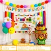 Set de Decoración para el Primer Cumpleaños del Bebé con Globos de Foil en Forma de Corazón para Niños y Niñas, Paquete de Arreglo de Regalo de Cumpleaños