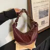 Bolso de axila de cuero suave vintage de lujo ligero para mujer, bolso de mano versátil para el día a día, bolso de hombro y bandolera elegante y con estilo