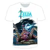 Camiseta Digital 3D Transfronteriza para Hombre Leyenda de Ceda Aliento de lo Salvaje Anime Manga Corta para Adultos
