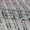 Tela Bordada de Malla con Lentejuelas Rectas Pieza Colgante de 5 mm Tela Bordada Fantasía con Lentejuelas