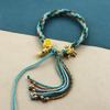 Cuerda de Mano Xizang Frotamiento de Mano Cuerda de Algodón Cuerda de Mano Colorida Pulsera Tejida a Mano Estilo Étnico Thangka Adorno Xizang Pulsera