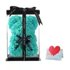 Oso de Rosa Flor Eterna de 25 cm Transfronterizo Regalo para el Día de la Madre San Valentín Oso de Flor de Espuma Caja de Regalo de PVC Venta al por Mayor