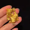 Nova Tendência Nacional Estilo Chinês Colar com Pingente de Peixe Dourado Design Fosco Versátil Temperamento Único Corrente para Clavícula Feminina Acessório de Pescoço