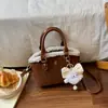 Bolso de Mano Estilo Retro de Lana de Cordero para Mujer 2026 Nueva Moda Estampado de Leopardo Bolso Cruzado Sencillo Bolso de Hombro Único para el Trabajo