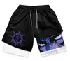 Europa y Estados Unidos Transfronterizos Impresión Digital 3D Pantalones de Fitness de Doble Capa para Adultos Amazon AliExpress Calientes Pantalones Cortos Casuales