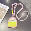 Cordón para teléfono con temática de dopamina, mini monedero, bolso pequeño cruzado para teléfonos, diseño anti-pérdida, correa tejida desmontable