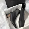 Súper elegante: Nueva colección 2024 de botines cortos de tacón alto, corte ajustado, elásticos, estilo francés, minimalistas para mujer