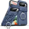 Adequado para Google Pixel11Pro XL Capa de Celular com Janela Deslizante 9A Suporte com Anel Giratório Capa Protetora