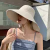 Sombrero de Sol de Verano para Mujer, Sombrero de Protección Solar de Parte Superior Abierta con Ala Grande, Protección para el Cuello, Sombrero de Sol Elegante y Versátil que Hace que la Cara Parezca Más Pequeña, Sombrero de Pescador