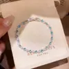Pulseira Vazada de Vidro com Zircônia e Contas Estilo Palácio Francês, Luxo Leve, Sensação de Alto Padrão, Pulseira de Nicho, Acessório de Mão Versátil e Elegante