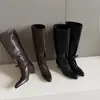 Nuevas Botas Largas Retro Francesas de Punta Fina con Tacón de Bloque 2026 para Mujer, Botas de Jinete Adelgazantes de Tacón Grueso, Botas Largas de Tacón Alto por Encima de la Rodilla
