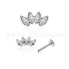 Pendientes de Aleación de Titanio F136 Uña de Labio con Diente Interno Uña de Hélice Auricular Titanio G23 Incrustado Zirconia Marqués Uña de Hélice Auricular Joyería de Cartílago Corona Marqués