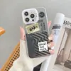 Capa de Celular Masculina Estilo Adesivo de Marca Tendência Estilo Americano com Proteção Completa da Lente, Adequada para Todas as Séries de iPhone, Capa Fosca Amigável à Pele de PC