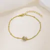 Pulsera de Zirconia de Nicho de Moda para Mujer, Pulsera Simple y Única de Acero de Titanio con Círculo, Pulsera Versátil de Estilo Minimalista