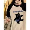Moletom de Veludo Oversized com Gola Redonda, Raglan Contrastante, Estilo Gatinho para Mulheres, Outono e Inverno 2025, Novo Estilo Quente, Tops Femininos para Primavera e Outono
