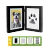 Bebé Cien Días de Edad Huella de Mano y Pie Hueco Marco de Fotos DIY Huella de Pata de Mascota Conmemorativa Almohadilla de Tinta para Mano y Pie de Bebé como recuerdo