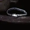 Pulseira chicote de três fios em prata pura S925 para homens e mulheres, tecida finamente em prata tailandesa vintage com fecho de segurança, atacado de fábrica
