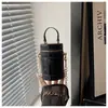 Bolsa de ombro cilíndrica estilo coreano, acabamento espelhado, nova, requintada, com corrente, porta-moedas estiloso, tipo balde