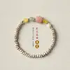 Pulsera Hecha a Mano Wen Chuang Mini Estrella Luna Bodhi con Loto Caibao Cosas Buenas Incluso Finas Frescas y Sencillas Elegante Pulsera de Mano para Niña