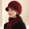 Gorras para Mujeres de Mediana Edad y Mayores, Gorras de Béisbol Tejidas de Piel de Conejo para Otoño e Invierno, Gorras para Madres Mayores, Gorras para Señoras Mayores, Al por Mayor en Stock