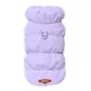 Chaleco de algodón para mascotas de color macarrón, chaleco de tracción para exteriores de otoño e invierno para perros, abrigo de algodón impermeable universal para mascotas