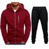 Conjunto de suéter y cárdigan con capucha para hombre, estilo informal, deportivo y fitness, de jacquard, para las cuatro estaciones