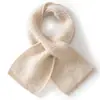 Cachecol simples de cachemira com bordado em formato de toalha cruzada, quente e à prova de frio, cachecol de tricô macio e aconchegante, aquecedor de pescoço à prova de vento para ciclismo ao ar livre