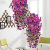 Flores de Seda Ipê-Amarelo Manhã Glória Casamento Jardim Externo Parede Pendurado Trepadeira Trepadeira de Alta Simulação Decoração