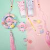 Guirnalda de Coche de Acrílico Colgante Pegamento de Crema Paquete de Materiales DIY Joyería Hecha a Mano Accesorios Pequeños Decoración de Anillo de Ratán