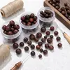 Cuentas Redondas de Palosanto Negro Natural sin Teñir con Agujero Recto Hechas a Mano para Pulsera DIY Cuentas Espaciadoras Materiales para Accesorios de Joyería