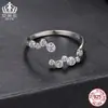 Anillo Abierto Elegante de Burbuja de Moissanita Brillante S925 Plata de Ley Aifula Chapado en Platino Ajustable Anillo para el Día a Día para Mujeres