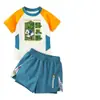 Conjunto de Bañador de Dos Piezas para Niños de Minecraft Zombie Verano Ropa de Baño de Secado Rápido Incluye Gorro de Natación, Gafas y Tapones para los Oídos