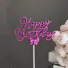 Inserto de Pastel de Feliz Cumpleaños Tridimensional Transfronterizo Plástico Estampado en Caliente Decoración de Pastel de Feliz Cumpleaños Suministros para Fiesta
