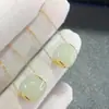 Pingente de jade Hetian com incrustação de ouro, contas da sorte para casal, masculino e feminino, passe de estrada de ouro 24k, presente