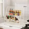 Estante de Almacenamiento para Condimentos de Cocina Estante de Almacenamiento Multifuncional para Encimera para Aceite, Sal, Salsa, Vinagre, Estante de Almacenamiento de Especias de Múltiples Niveles que Ahorra Espacio