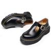 Zapatos Mary Jane con Tira Cruzada Audemars Cuero Genuino Caña Baja Zapatos Pequeños de Cuero para Mujer Suela de Grosor Medio Moda Estudiante Casual