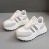Bn007 Novos Sapatos de Viagem para Mulheres Primavera e Verão 2024 Tênis Brancos que Aumentam a Altura Versáteis Respiráveis com Solado Grosso Resistentes ao Desgaste Tênis de Pai