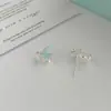 Pinza para Oreja de Mariposa Azul y Piedra Ojo de Gato Simple y Compacta para Mujer, Fresca y Única, Versátil, Pendientes de Moda y Tendencia
