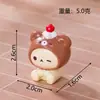 Tocado creativo, figura de oso linda, adorno miniatura de resina, decoración DIY, escena en miniatura, adorno de escritorio