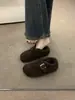 Zapatos de Algodón para Mujer 2025 Otoño/Invierno, Forrados de Fieltro, Cobertura Total, Elevadores de Altura, Estilo Bosque, Forrados de Felpa, Estilo Birkenstock, Mocasines Peludos, Zapatos de Noche