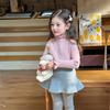 Suéter de Renda Aimo Beibei Infantil para Meninas e Bebês, Quente e Anti-Pilling, Doce Top de Malha para o Inverno