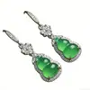 Novos Brincos Naturais Incrustados, Mesmo Estilo dos de Yang Mi, Ágata Tipo Gelo, Brincos de Moda Luxuosos Verdes, Atacado do Fabricante